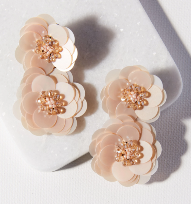 Blush Double Flower Earring (HHER0207)