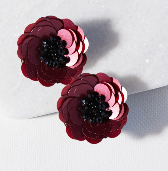 Ruby Flower Earring (HHER0104)