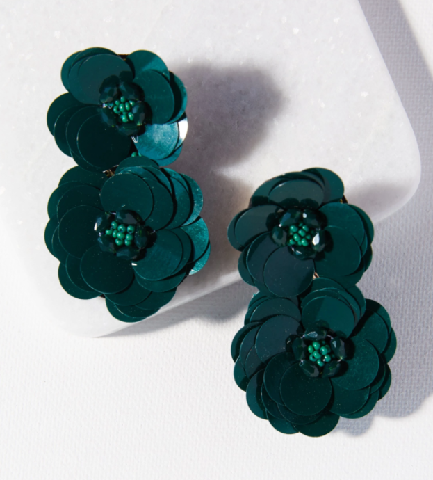 Emerald Double Flower Earring (HHER0206)