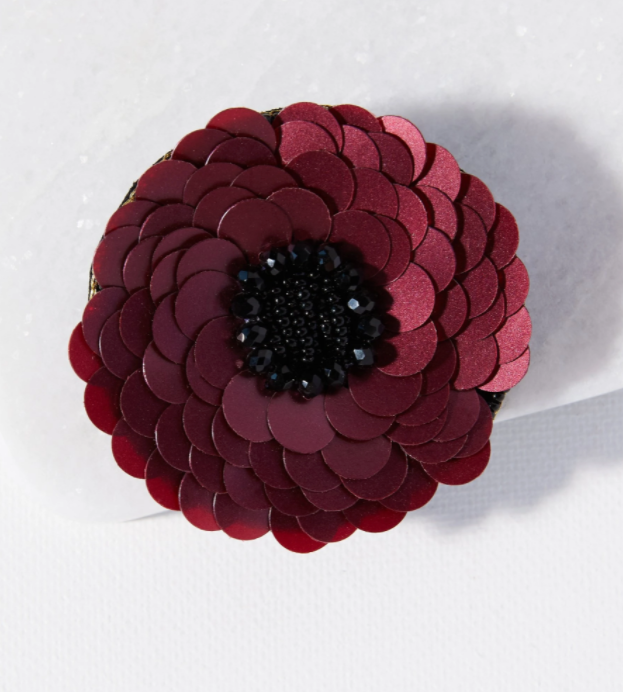 Ruby Flower Broach/Barrette (HHHA0104)