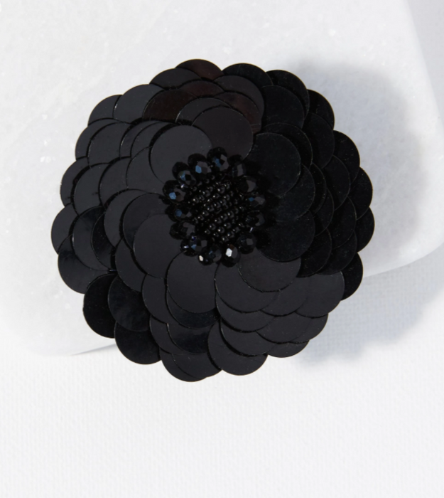 Black Flower Broach/Barrette (HHHA0102)