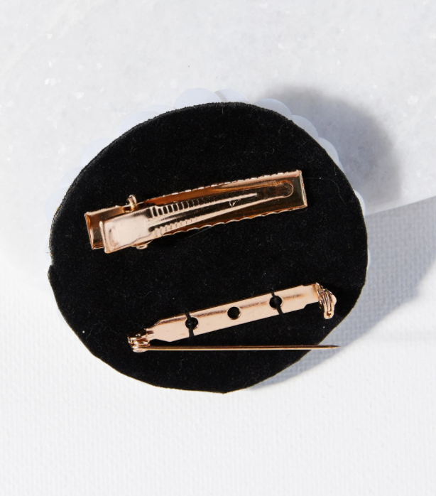 Black Flower Broach/Barrette (HHHA0102)