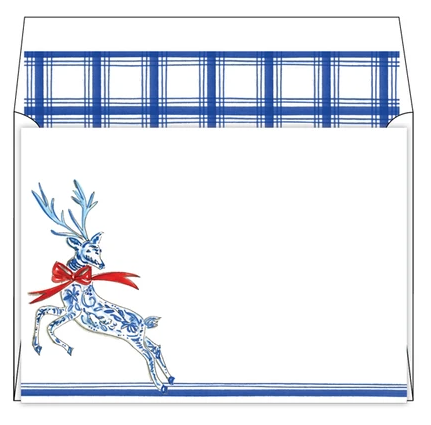 Holly Reindeer Stationery Set