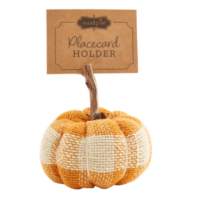 Buffalo Check Pumpkin  PlaceCard Holder