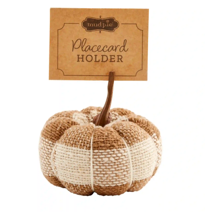 Buffalo Check Pumpkin  PlaceCard Holder