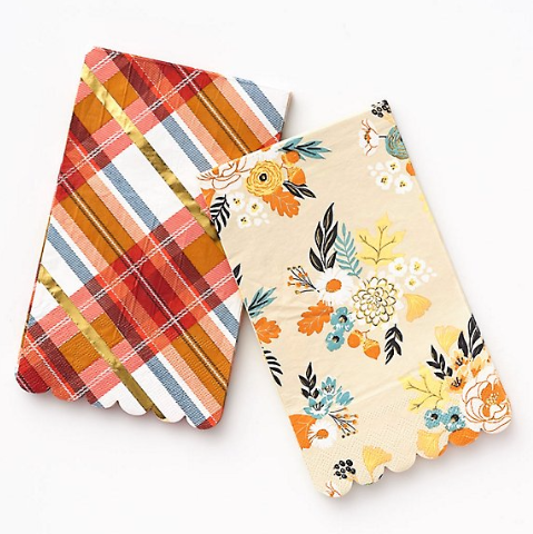 Fall Plaid and Floral Napkins