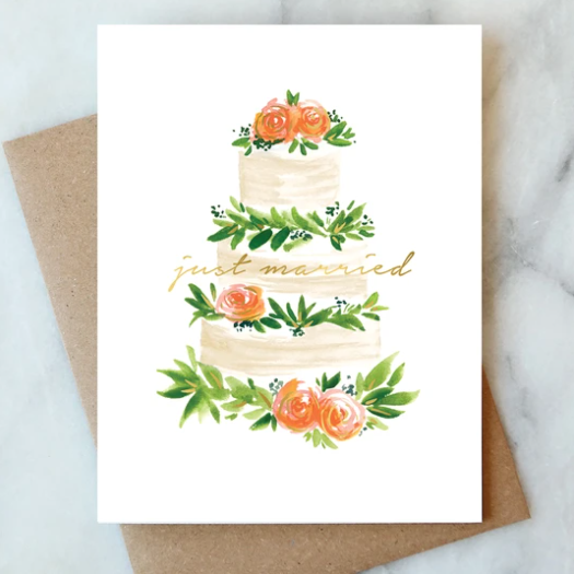 Just Married Cake Card