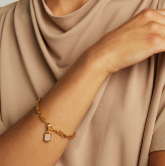 Baguette Gemstone Bracelet - Labradorite/Gold