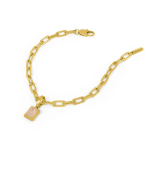 Baguette Gemstone Bracelet - Moonstone/Gold