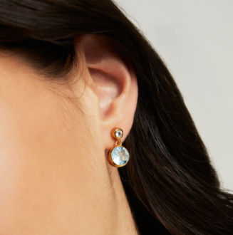 Signature Droplet Earrings - Morganite/Gold