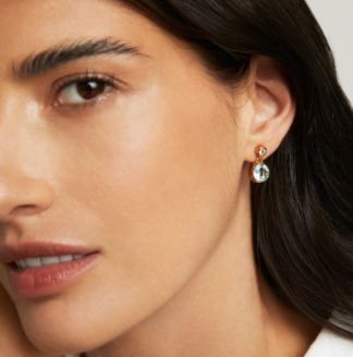 Signature Droplet Earrings - Green Amethyst/Gold