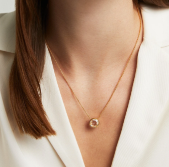Signature Midi Pendant | Moonstone/Gold