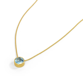 Signature Knockout Pendant | Blue Topaz/Gold