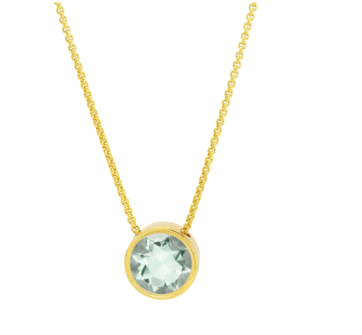 Signature Midi Pendant | Green Amethyst/Gold