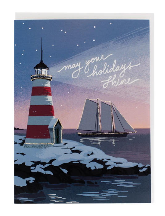 Coastal Lighthouse Holiday Card