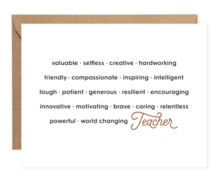 Teacher Appreciation Card