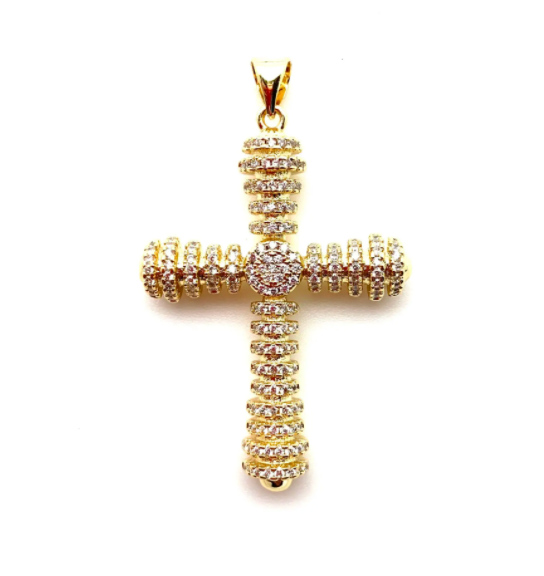 Gold Cross with Crystals