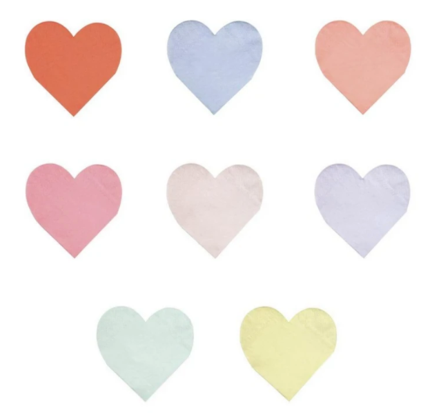 Party Palette Heart Large Napkins