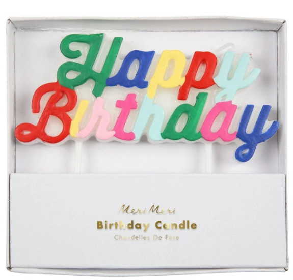 Happy Birthday Multicolor Candle