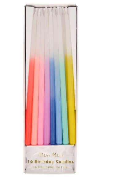Tall Candles | Rainbow Dipped