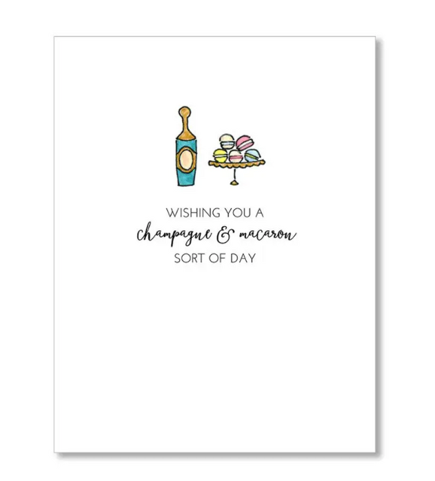 Champagne & Macaroon Birthday Card
