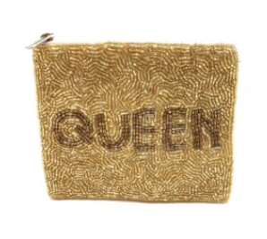Queen Beaded Coin Clutch