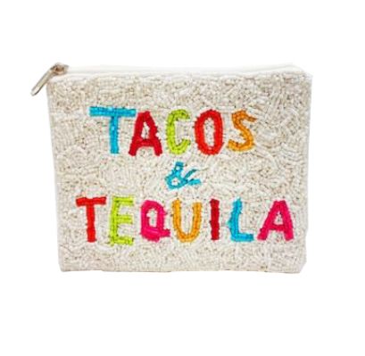 Tacos and Tequila Beaded Coin Clutch