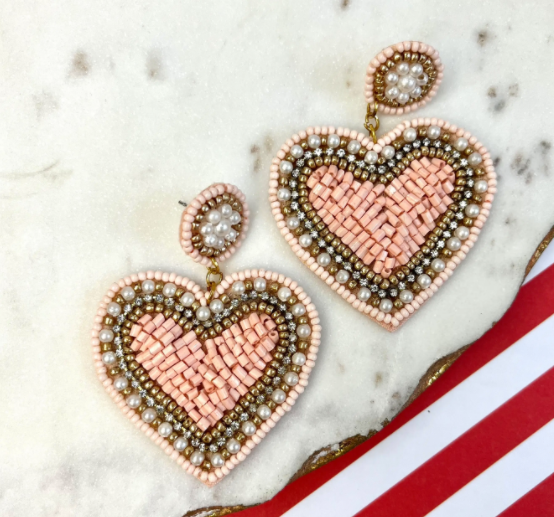 Heart Beaded Earrings