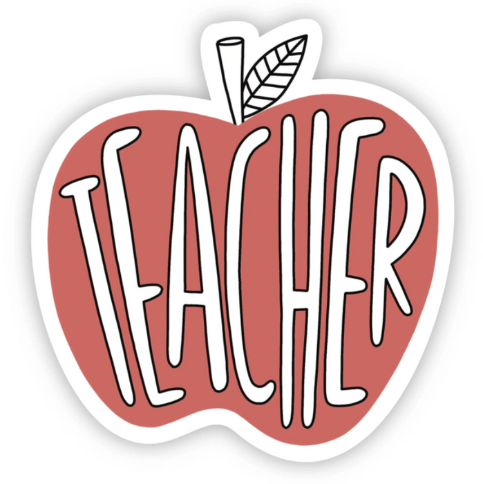 Teacher Red Apple Sticker