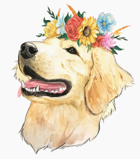 Flower Crown Golden Sticker