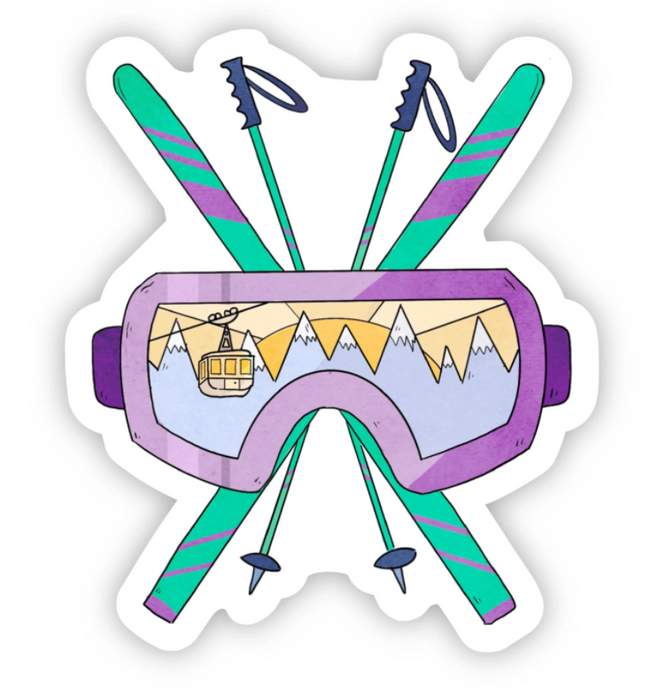 Skiing Sticker