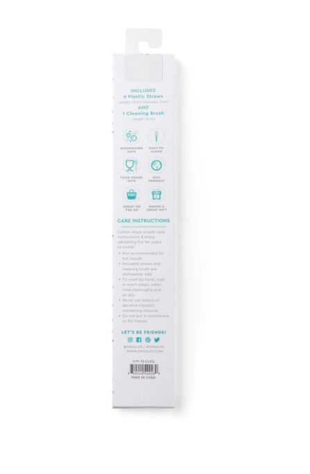 Reusable Straw Set | Clear & Aqua