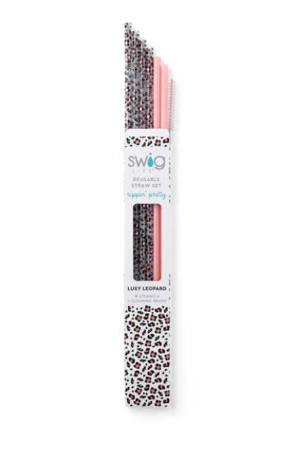 Reusable Straw Set | Luxy Leopard