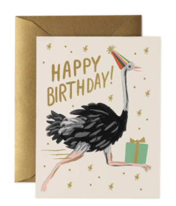 Ostrich Birthday Card