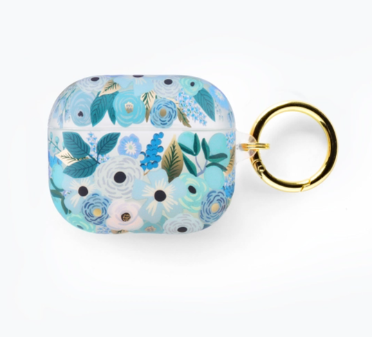 Clear Garden Party Blue Airpod Generation 3 Case