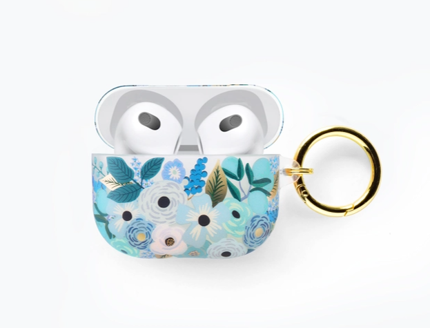 Clear Garden Party Blue Airpod Generation 3 Case