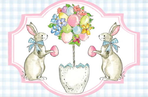 Bunnies w/Topiary Placemat