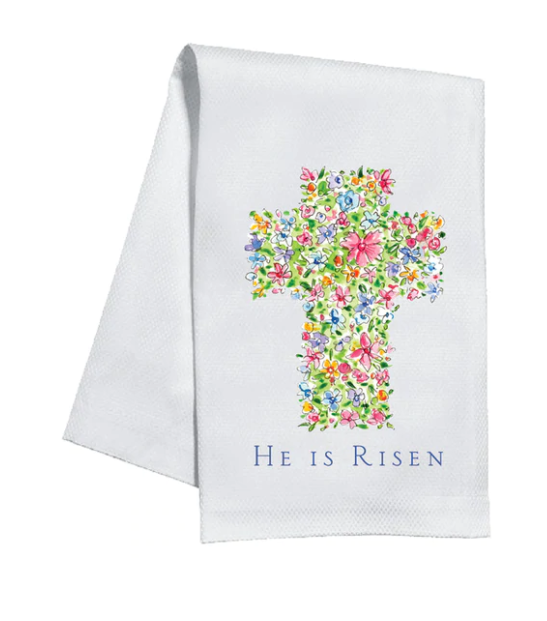 Easter Kitchen Towel | Floral Cross