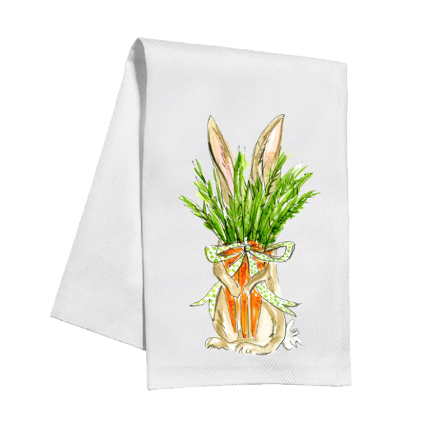 Easter Kitchen Towel | Bunny w/Carrots