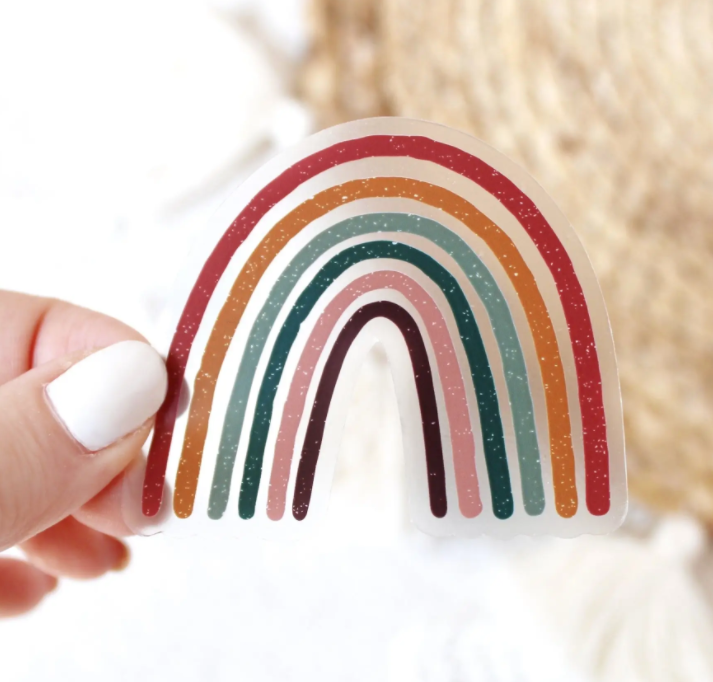 Clear Jewel Tone Rainbow Sticker