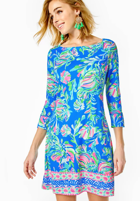 UPF 50+Sophie Dress - Blue Flare Fancy Fins