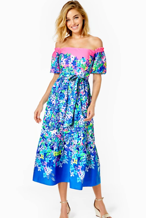Zalie Midi Dress - Borealis Blue Sunset
