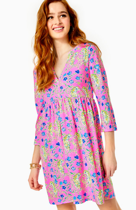 LORAN DRESS - PROSECCO PINK TIGRESS GARDEN