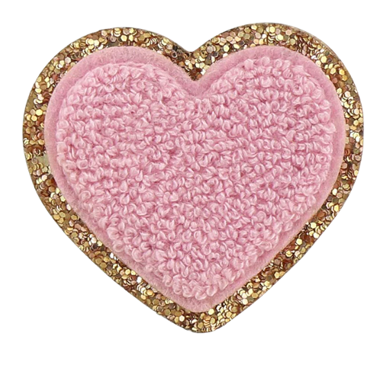 Flamingo Glitter Heart Patch