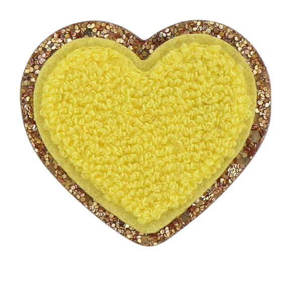 Lemon Glitter Heart Patch