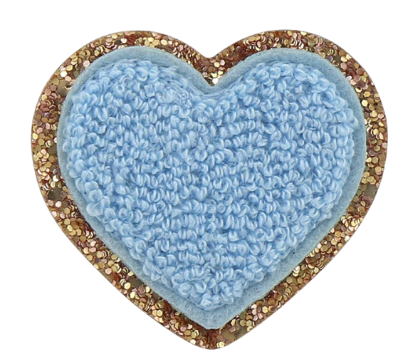 Periwinkle Glitter Heart Patch