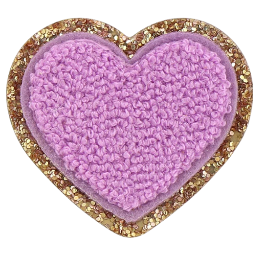Grape Glitter Heart Patch