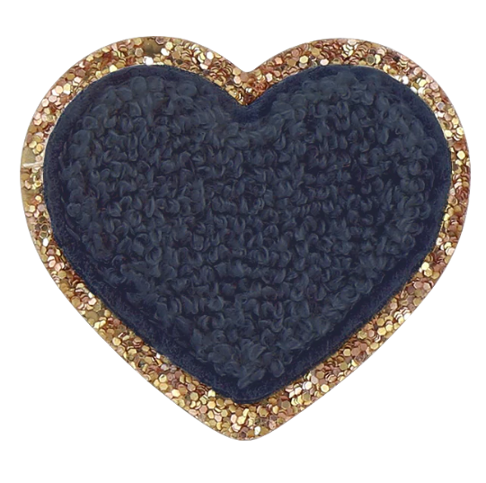 Sapphire Glitter Heart Patch
