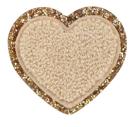 Sand Glitter Heart Patch