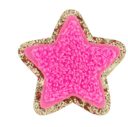 Bubble Gum Glitter Varsity Star Patch